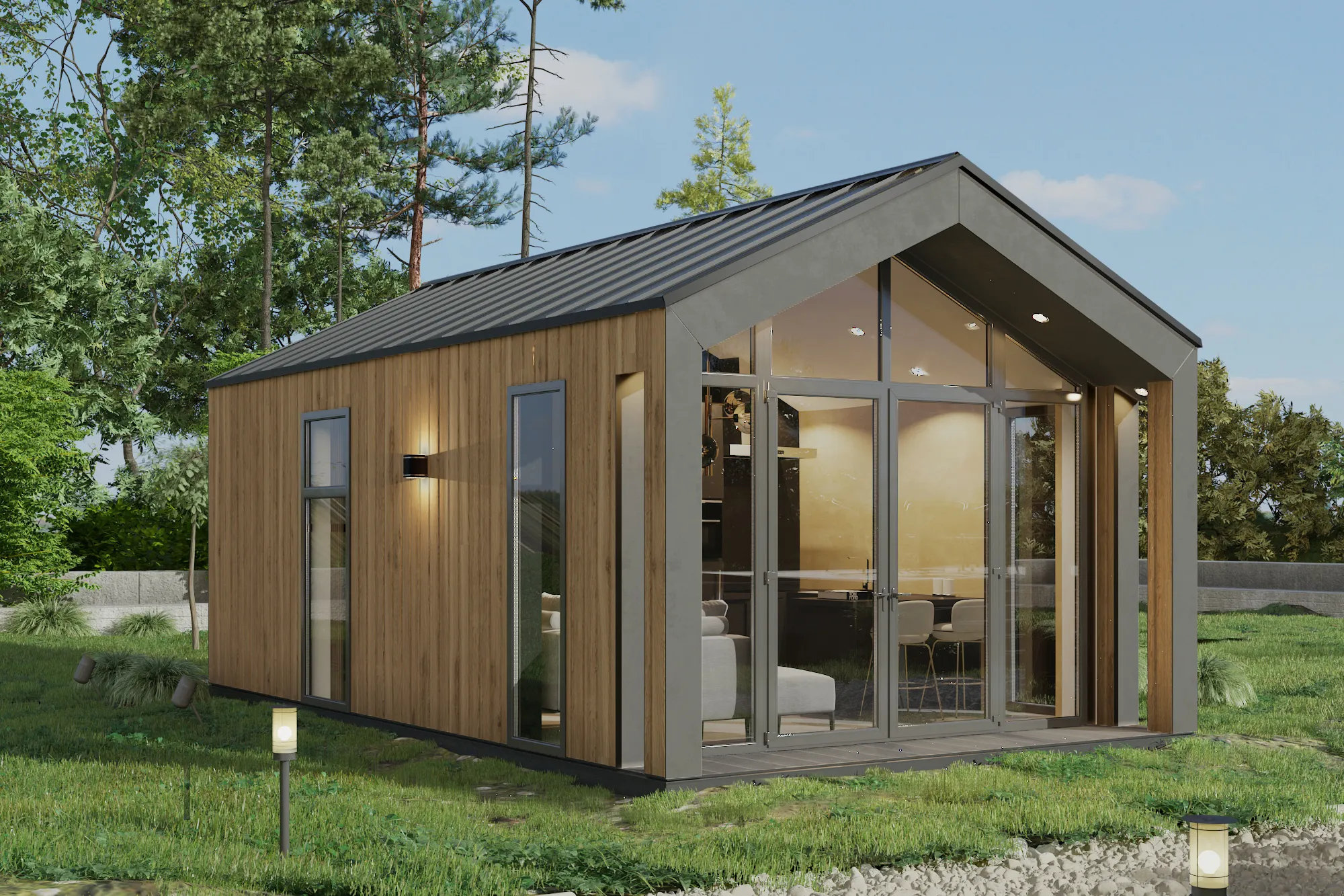 Thuisbouwers TinyHouse Goudhaantje zadeldak